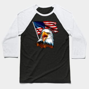 4th of July - Patriotic Eagle Flag USA - Independence Day - Sticker Baseball T-Shirt